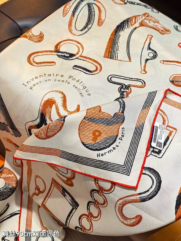 Hermes silk scarf 90X90cm E41 (14)