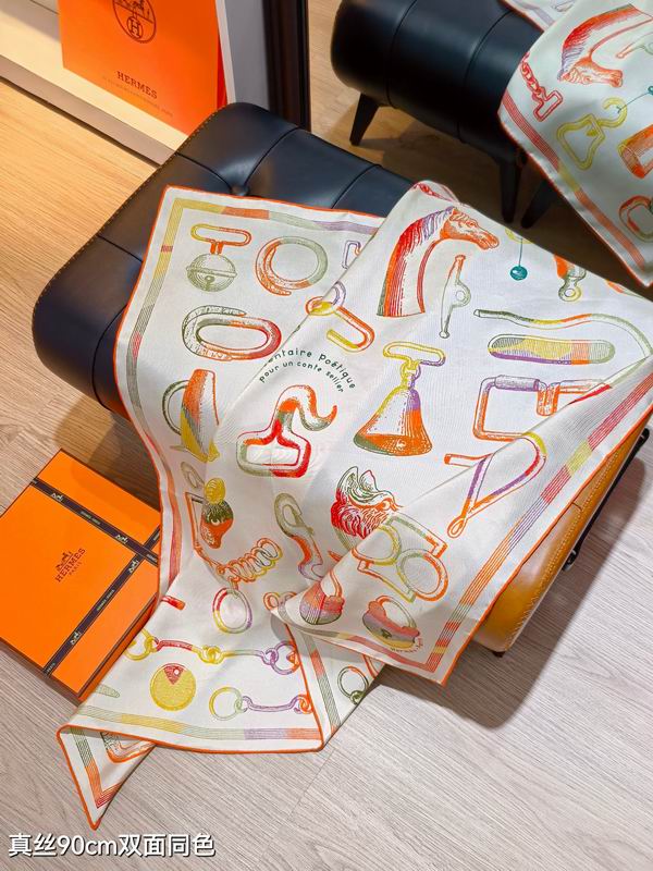Hermes silk scarf 90X90cm E41 (24)