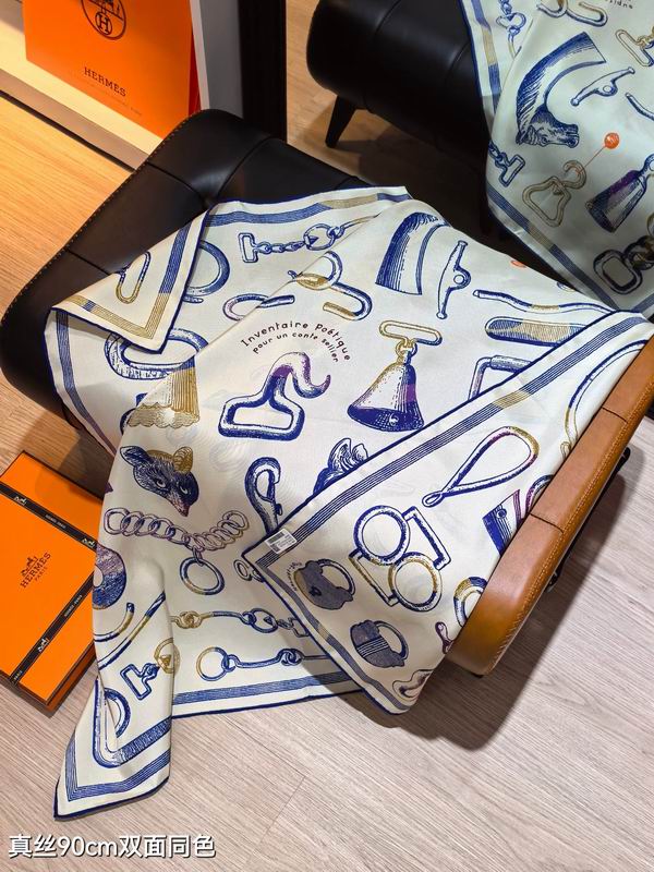 Hermes silk scarf 90X90cm E41 (6)