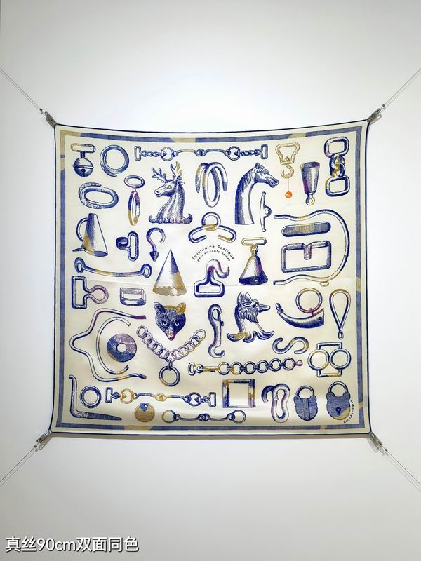 Hermes silk scarf 90X90cm E41 (8)
