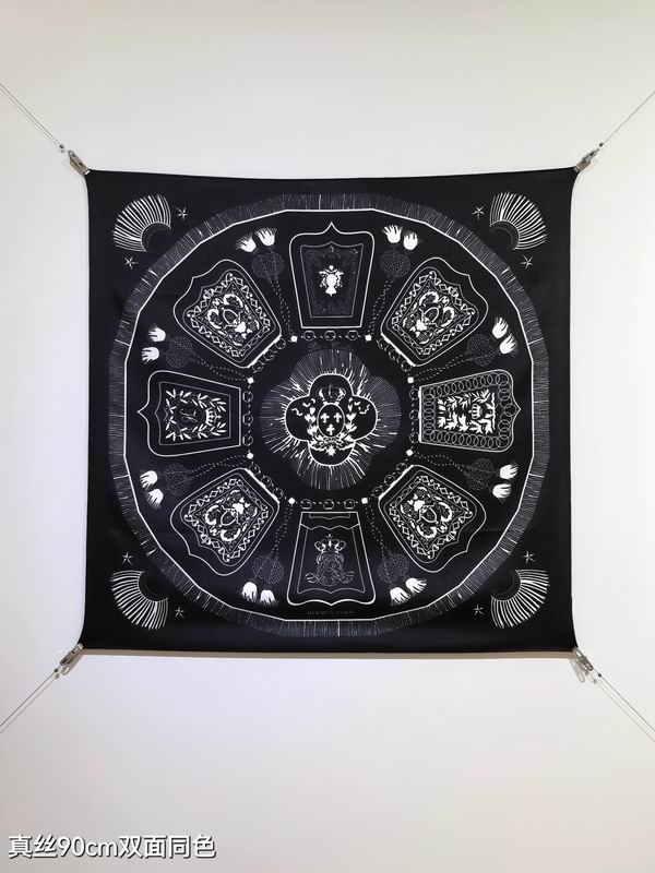 Hermes silk scarf 90X90cm E44 (24)