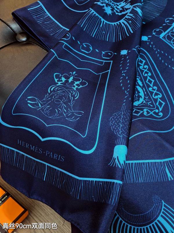 Hermes silk scarf 90X90cm E44 (29)