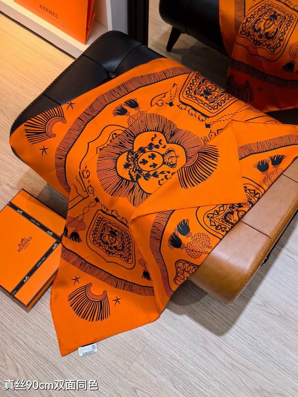 Hermes silk scarf 90X90cm E44 (6)