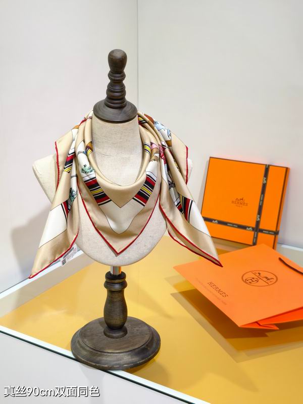 Hermes silk scarf 90X90cm E47 (12)