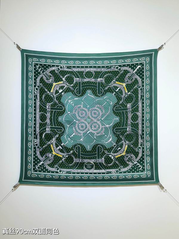 Hermes silk scarf 90X90cm E48 (27)