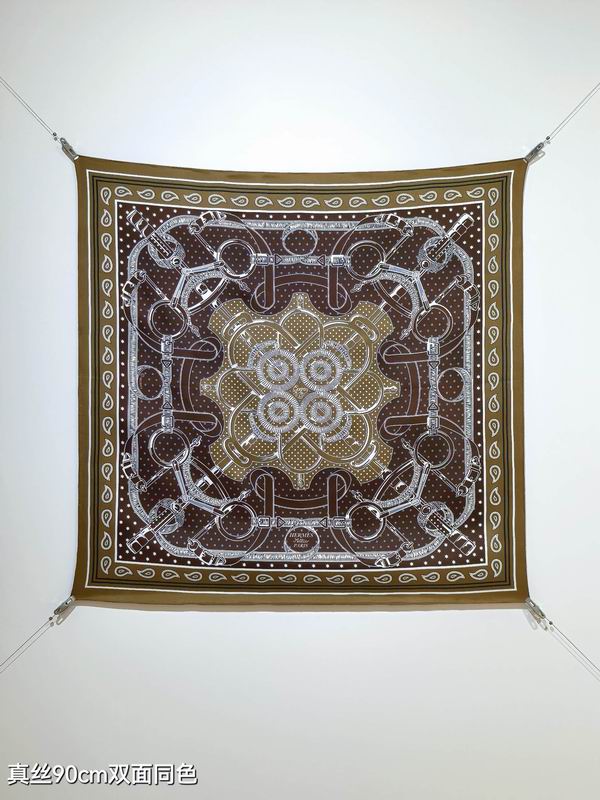 Hermes silk scarf 90X90cm E48 (8)