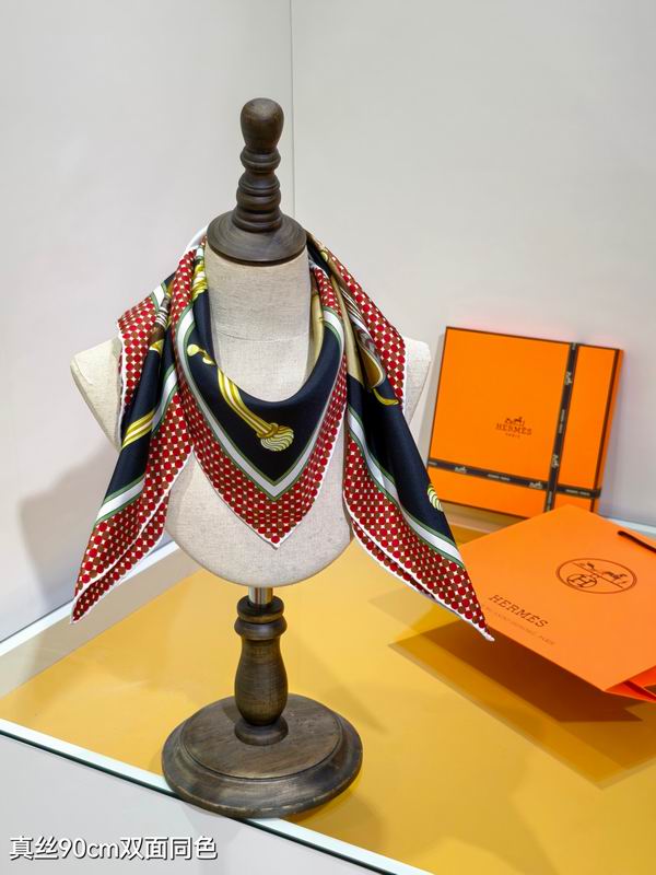 Hermes silk scarf 90X90cm E61 (12)