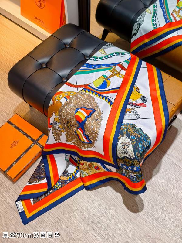 Hermes silk scarf 90X90cm E68 (14)