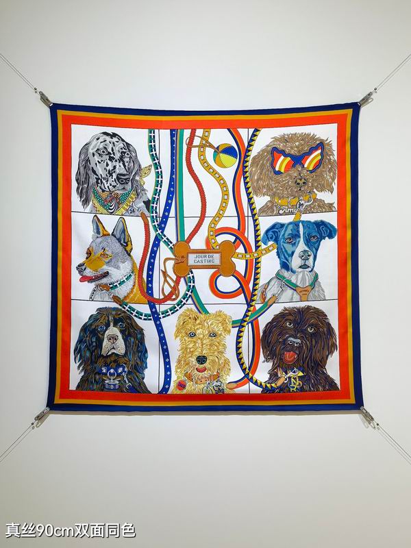 Hermes silk scarf 90X90cm E68 (16)
