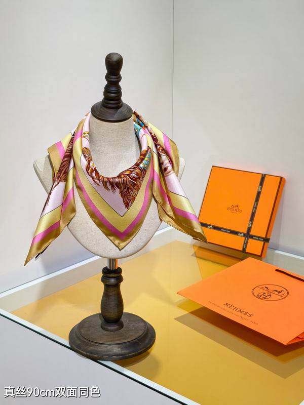 Hermes silk scarf 90X90cm E68 (20)