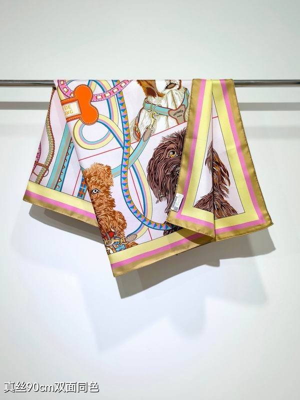 Hermes silk scarf 90X90cm E68 (21)