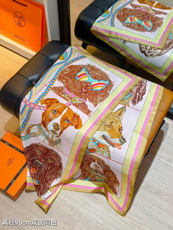Hermes silk scarf 90X90cm E68 (23)