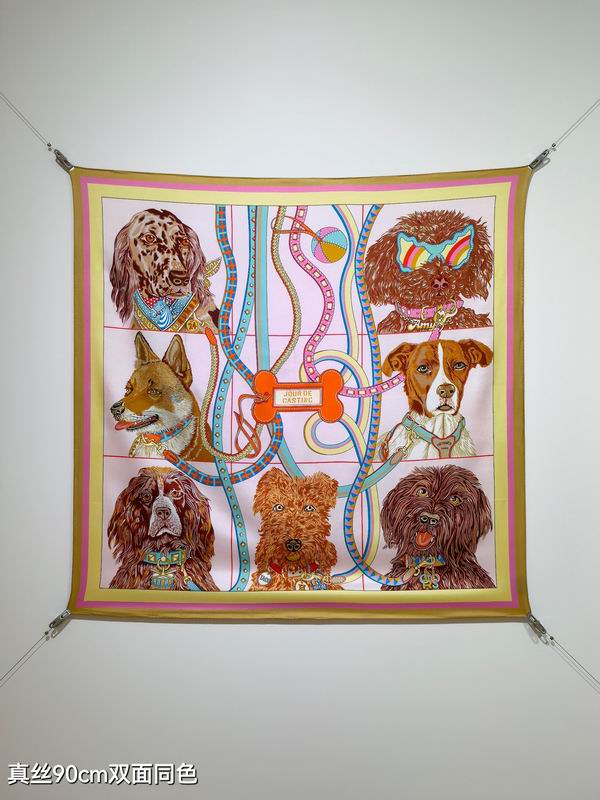 Hermes silk scarf 90X90cm E68 (25)