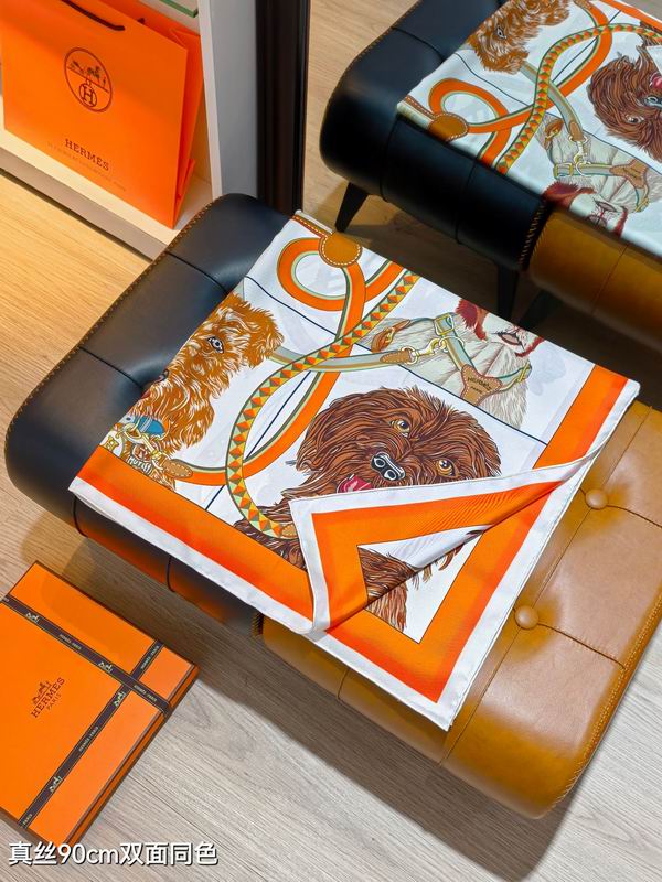 Hermes silk scarf 90X90cm E68 (33)