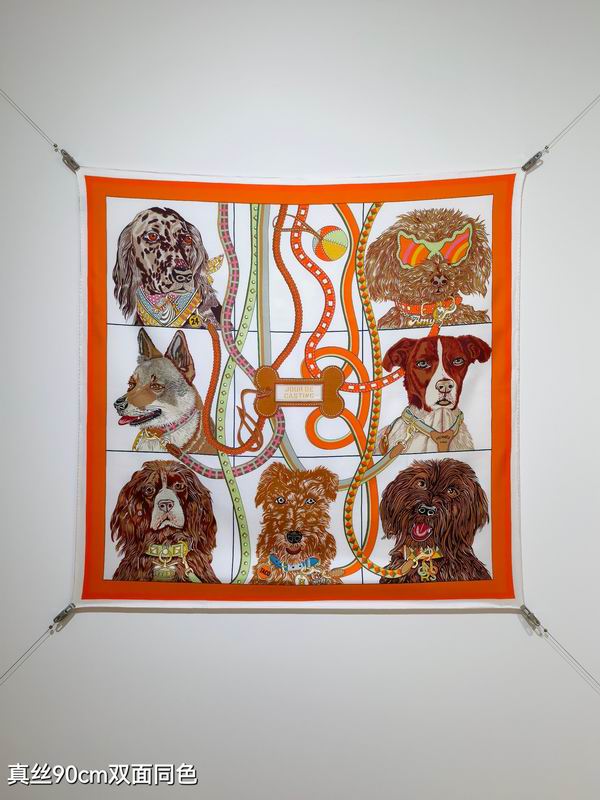 Hermes silk scarf 90X90cm E68 (34)