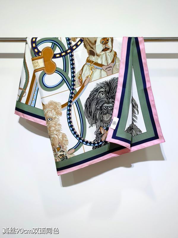 Hermes silk scarf 90X90cm E68 (39)