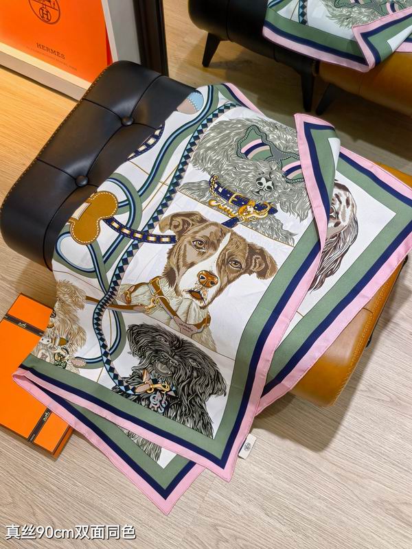 Hermes silk scarf 90X90cm E68 (42)