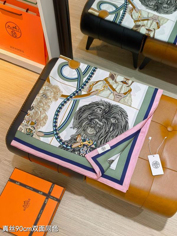 Hermes silk scarf 90X90cm E68 (43)