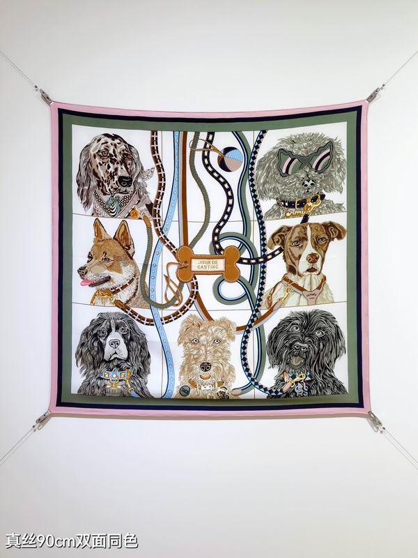 Hermes silk scarf 90X90cm E68 (44)