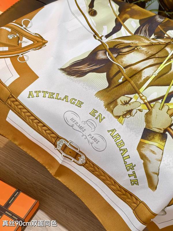 Hermes silk scarf 90X90cm E69 (12)