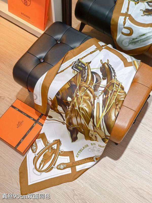 Hermes silk scarf 90X90cm E69 (14)