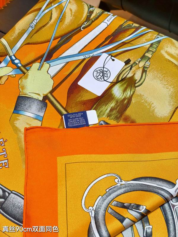 Hermes silk scarf 90X90cm E69 (21)