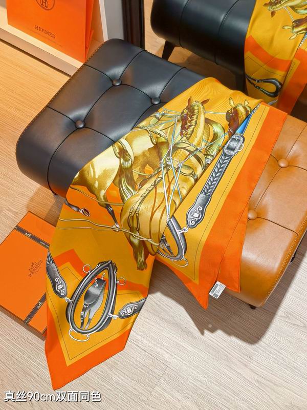 Hermes silk scarf 90X90cm E69 (22)