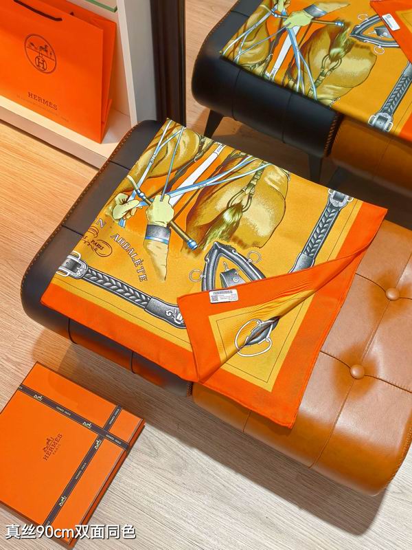 Hermes silk scarf 90X90cm E69 (23)