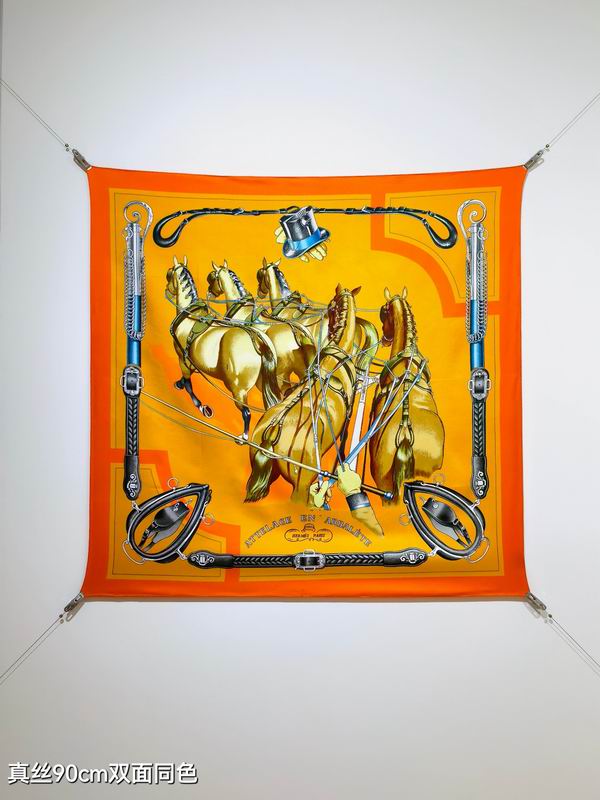 Hermes silk scarf 90X90cm E69 (24)