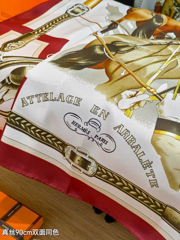 Hermes silk scarf 90X90cm E69 (28)