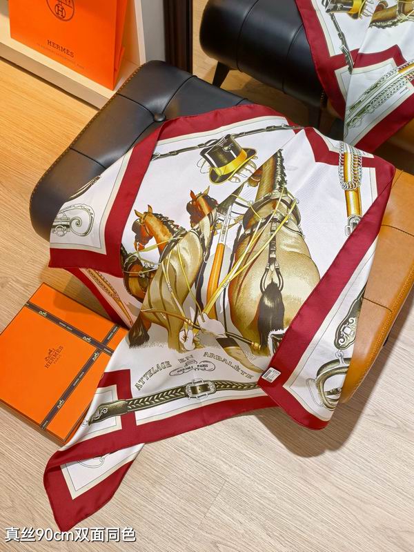 Hermes silk scarf 90X90cm E69 (29)