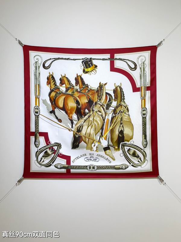 Hermes silk scarf 90X90cm E69 (31)