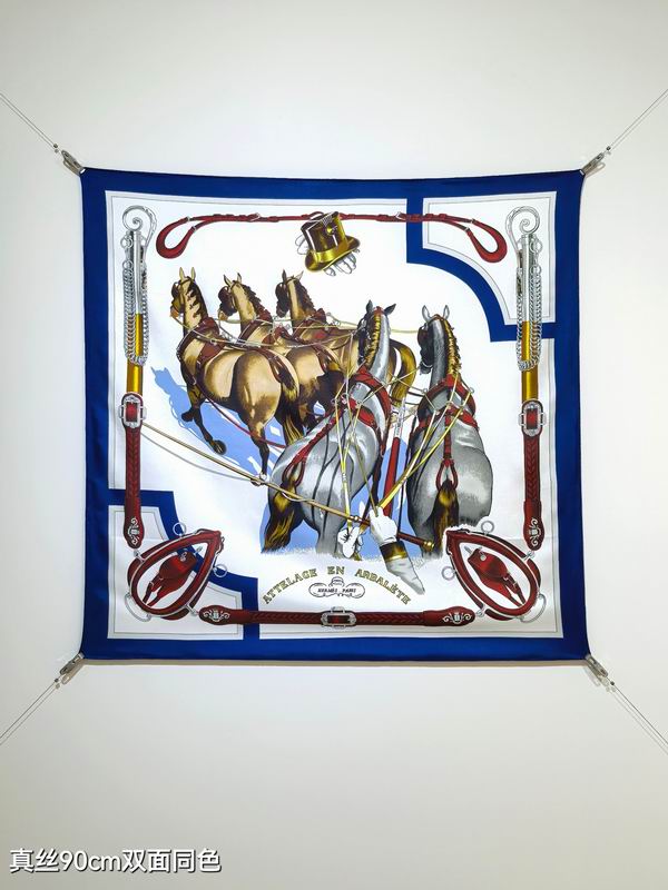 Hermes silk scarf 90X90cm E69 (8)