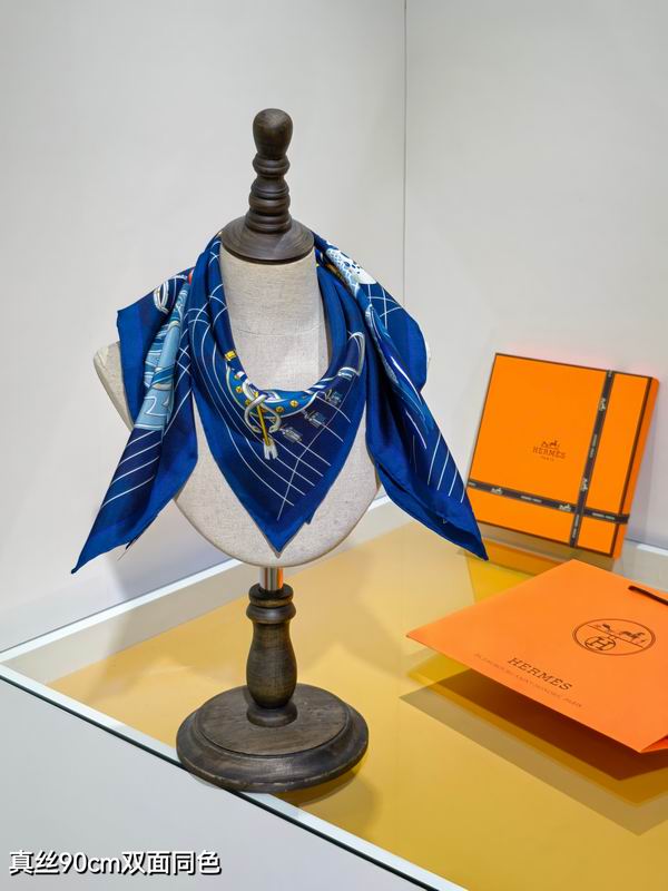 Hermes silk scarf 90X90cm E70 (2)