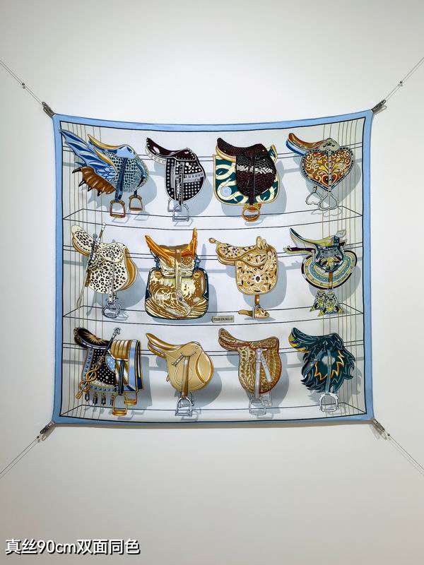Hermes silk scarf 90X90cm E70 (24)