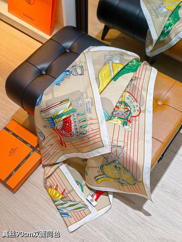Hermes silk scarf 90X90cm E70 (31)