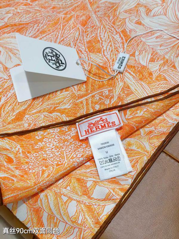 Hermes silk scarf 90X90cm E76 (11)