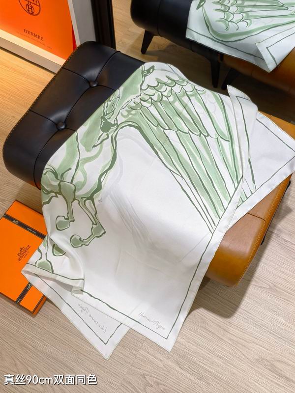 Hermes silk scarf 90X90cm E77 (16)