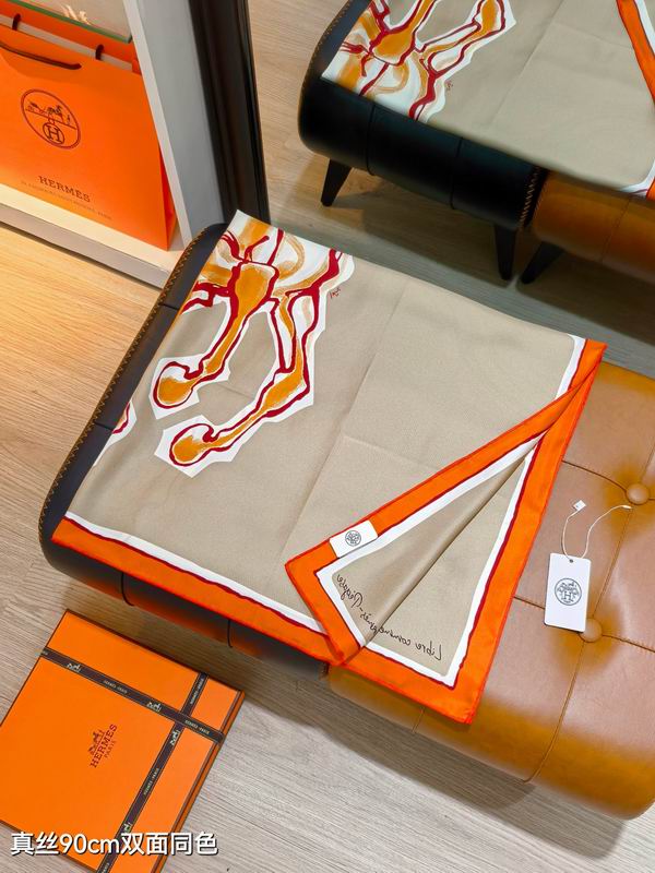 Hermes silk scarf 90X90cm E77 (27)