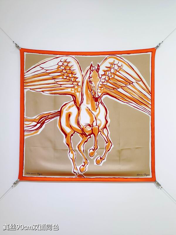 Hermes silk scarf 90X90cm E77 (28)