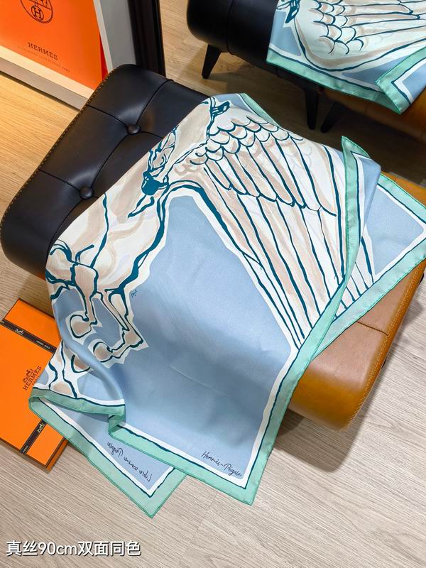 Hermes silk scarf 90X90cm E77 (6)