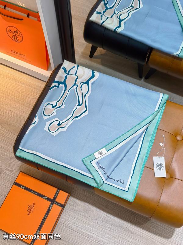 Hermes silk scarf 90X90cm E77 (7)