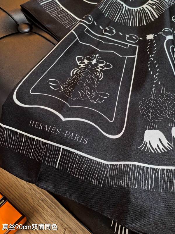 Hermes silk scarf 90X90cm E82 (13)