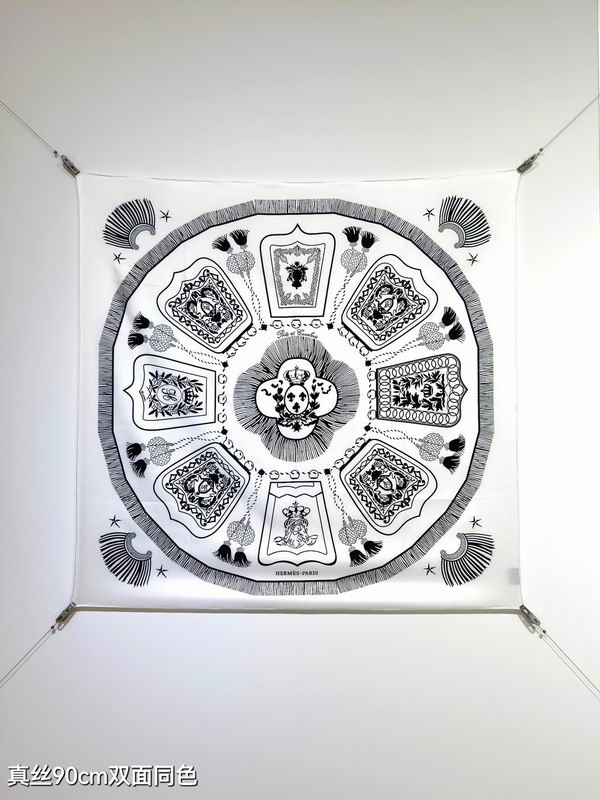 Hermes silk scarf 90X90cm E82 (24)