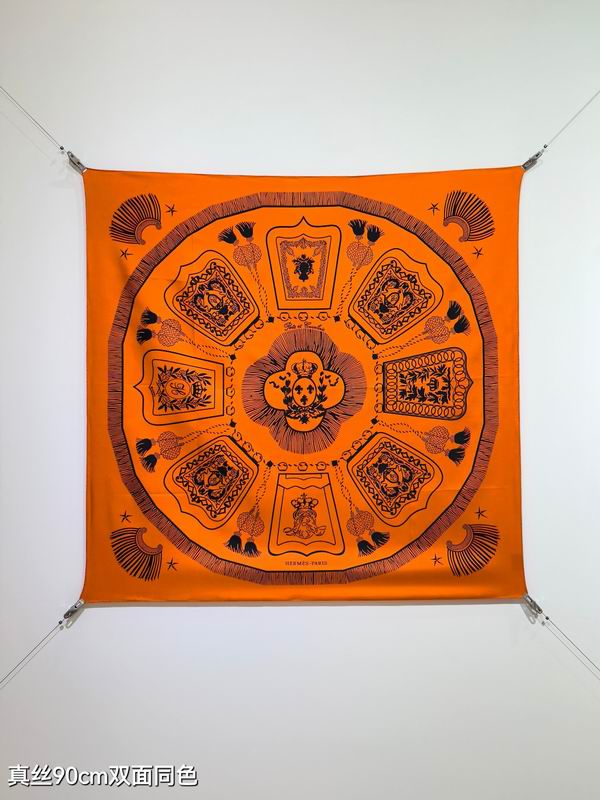 Hermes silk scarf 90X90cm E82 (32)