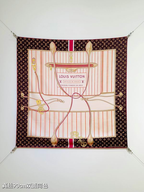 LV silk scarf 90X90cm E74 (8)