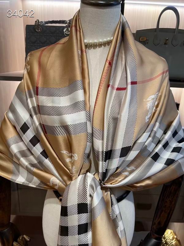 Burberry silk Scarf 90-180cm E18 (6)
