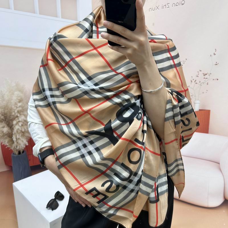 Burberry silk Scarf 90-180cm E19 (12)