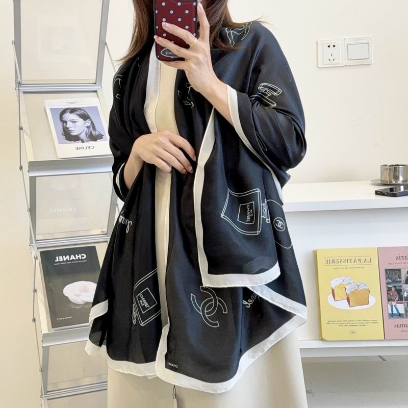 Chanel silk Scarf 90-180cm E04 (13)