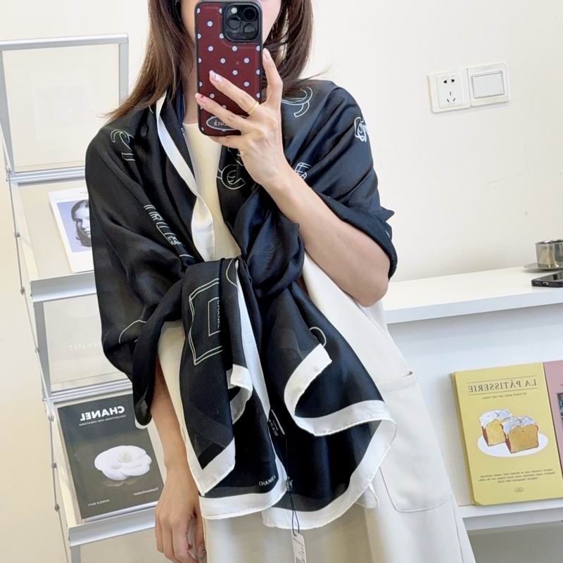 Chanel silk Scarf 90-180cm E04 (15)